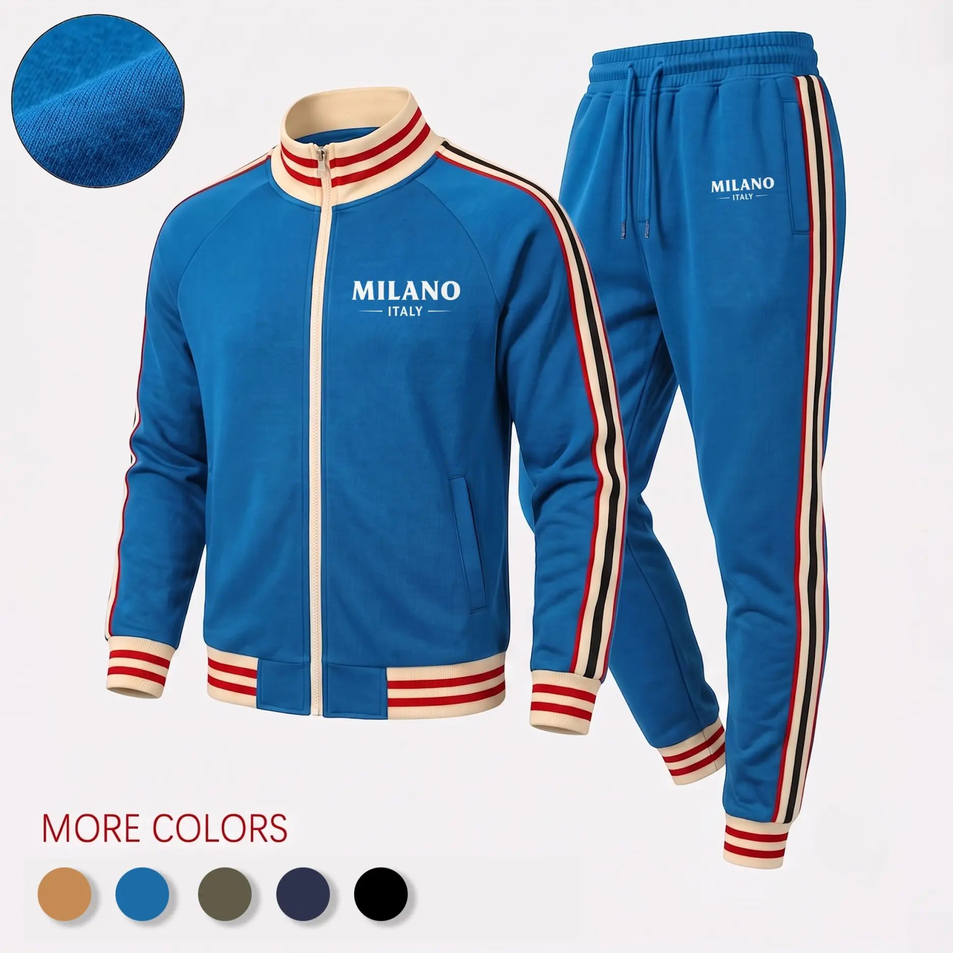 🔥Men's Baseball Jacket & Cargo Pants Set - Fleece Lined Windproof Streetwear Activewear