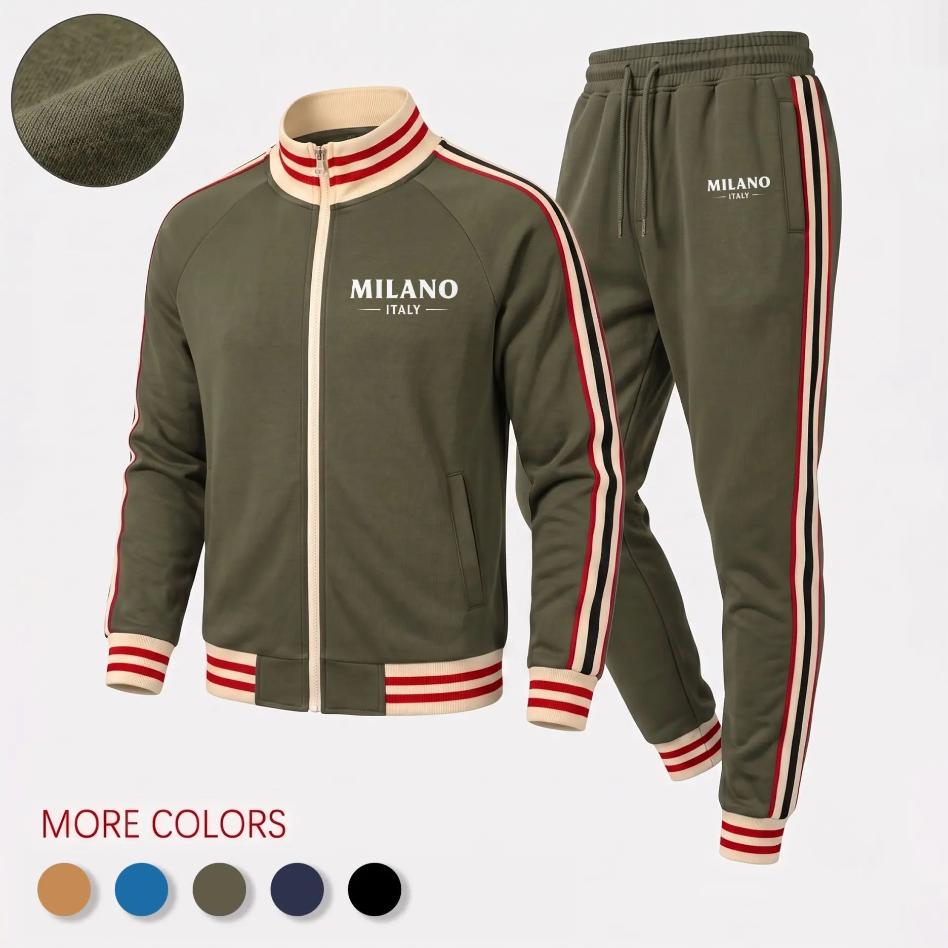 🔥Men's Baseball Jacket & Cargo Pants Set - Fleece Lined Windproof Streetwear Activewear