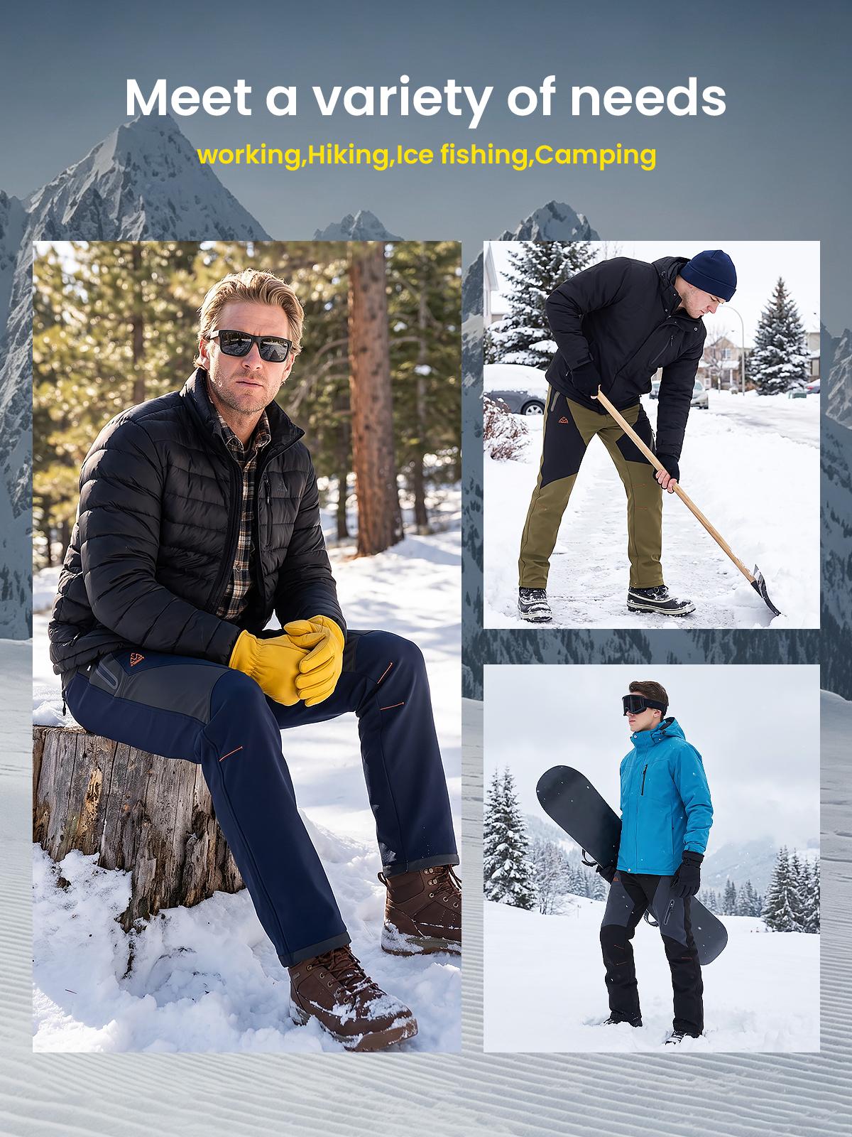 【Creator's Pick】GOPUNE Men's Waterproof Pants Insulated Cold weather Hiking Winter Snow Ski Softshell Outdoor Pants Zipper Pockets Climbing Jogger Trousers Thermal Lined Menswear 【Creator's Pick】GOPUNE Men's Waterproof Pants Insulated Cold weather Hiking Winter Snow Ski Softshell Outdoor Pants Zipper Pockets Climbing Jogger Trousers Thermal Lined Menswear