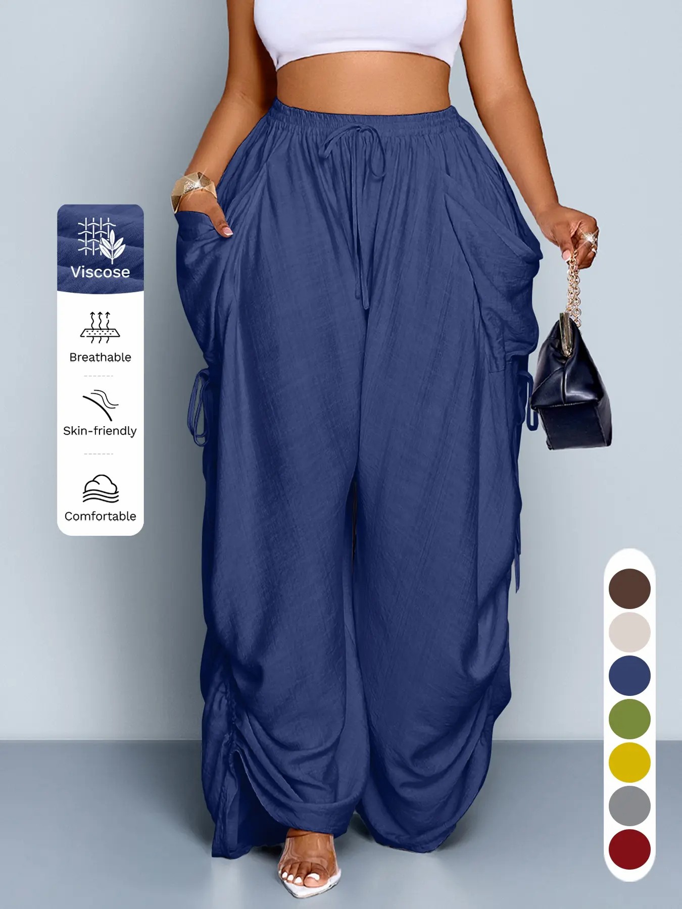 Women’s Casual Wide Leg Pants – Loose Fit All-Season Everyday Trousers
