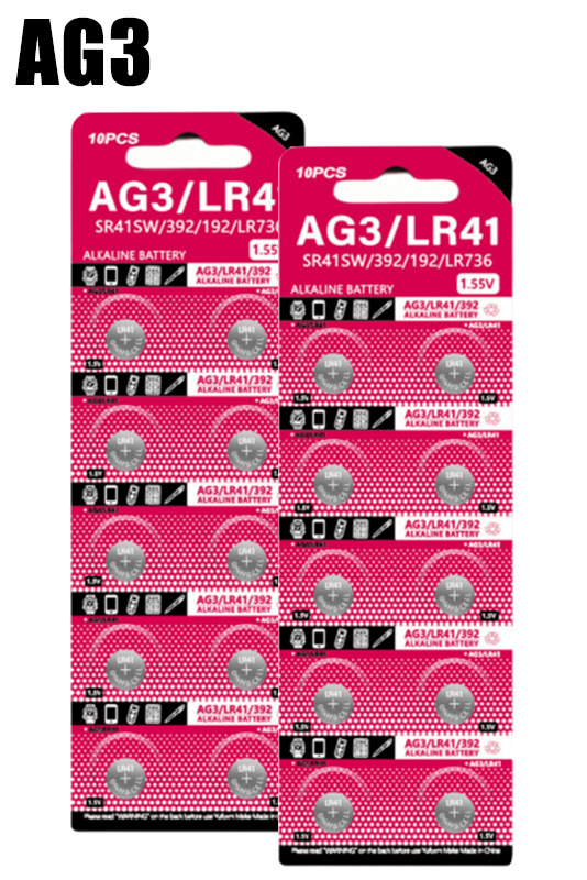 Universal AG3 LR41 SR41 392 1.55V Button Batteries 20-100PCS Bulk Pack Watches Toys Clocks Overseas Warehouse Quick Shipping
