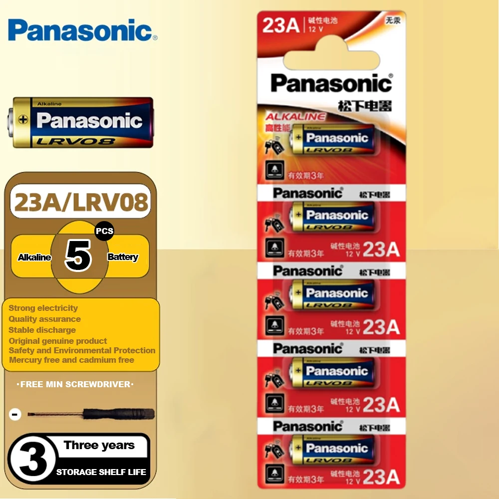 Panasonic 23A 27A 12V Alkaline Battery A23 A27 23GA A23S E23A MN21 V23GA GP23A LRV08 L1028 Long Lasting Leakproof Battery For Do
