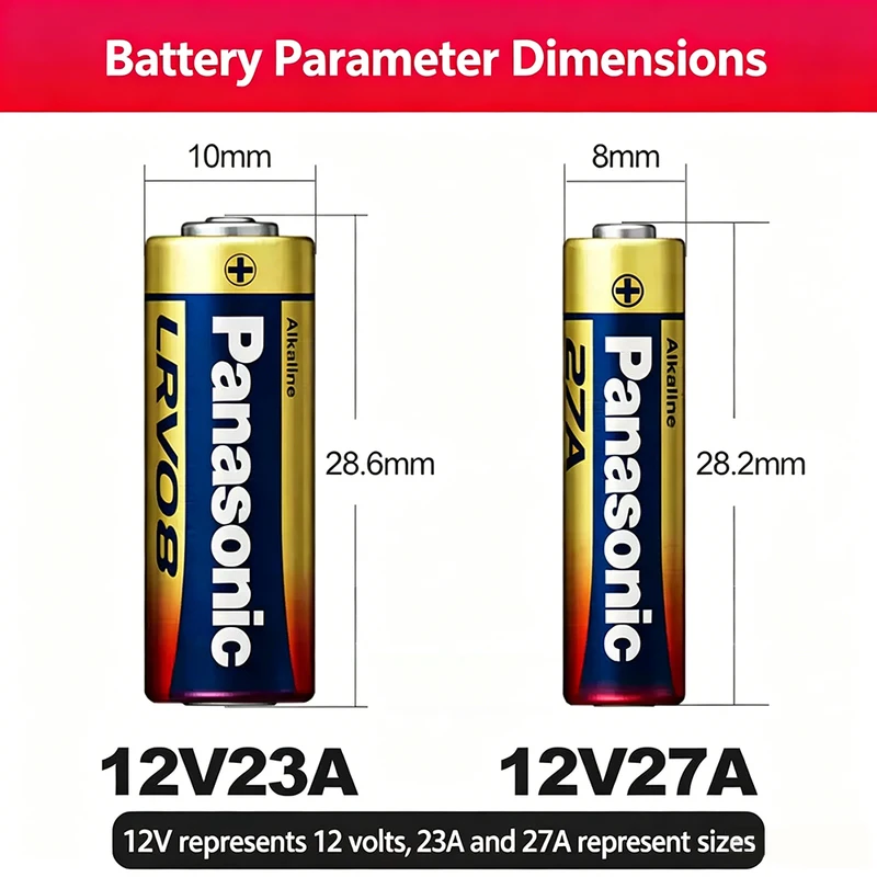 Panasonic 23A 27A 12V Alkaline Battery A23 A27 23GA A23S E23A MN21 V23GA GP23A LRV08 L1028 Long Lasting Leakproof Battery For Do