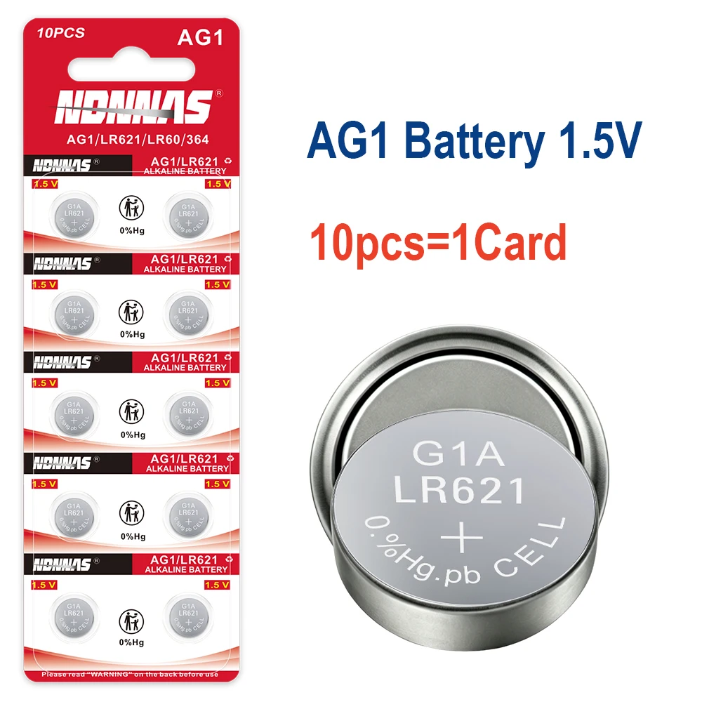 AG1 LR621 364 SR621SW 164 531 SR621 SR60 CX60 1.55V Alkaline Button Battery For Watch Car Key Remote Toy Coin Cell