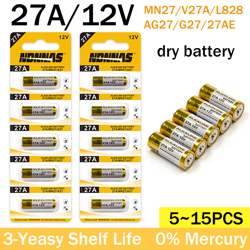 27A 12V Alkaline Battery A27 MN27 L828 For Doorbell Remote Key Fob