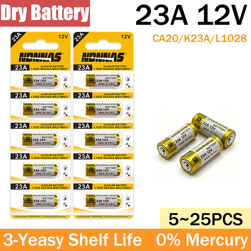 23A 12V Battery A23 L1028 MN21 Alkaline Batteries For Doorbell Remote Control (5-15PCS)