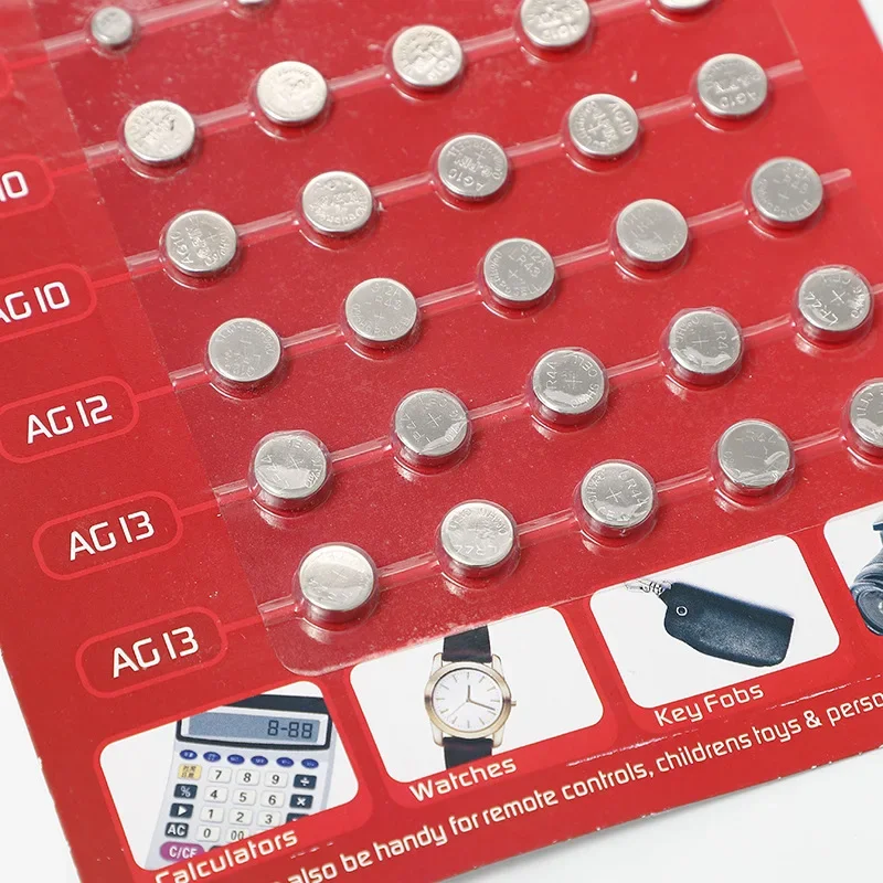 50PCS 1.55V AG13 Pila LR44 L AG1 AG3 AG4 AG10 AG12 SR44 Button Batteries A76 LR1154 GP7 Cell Coin Watch Toys Remote Battery