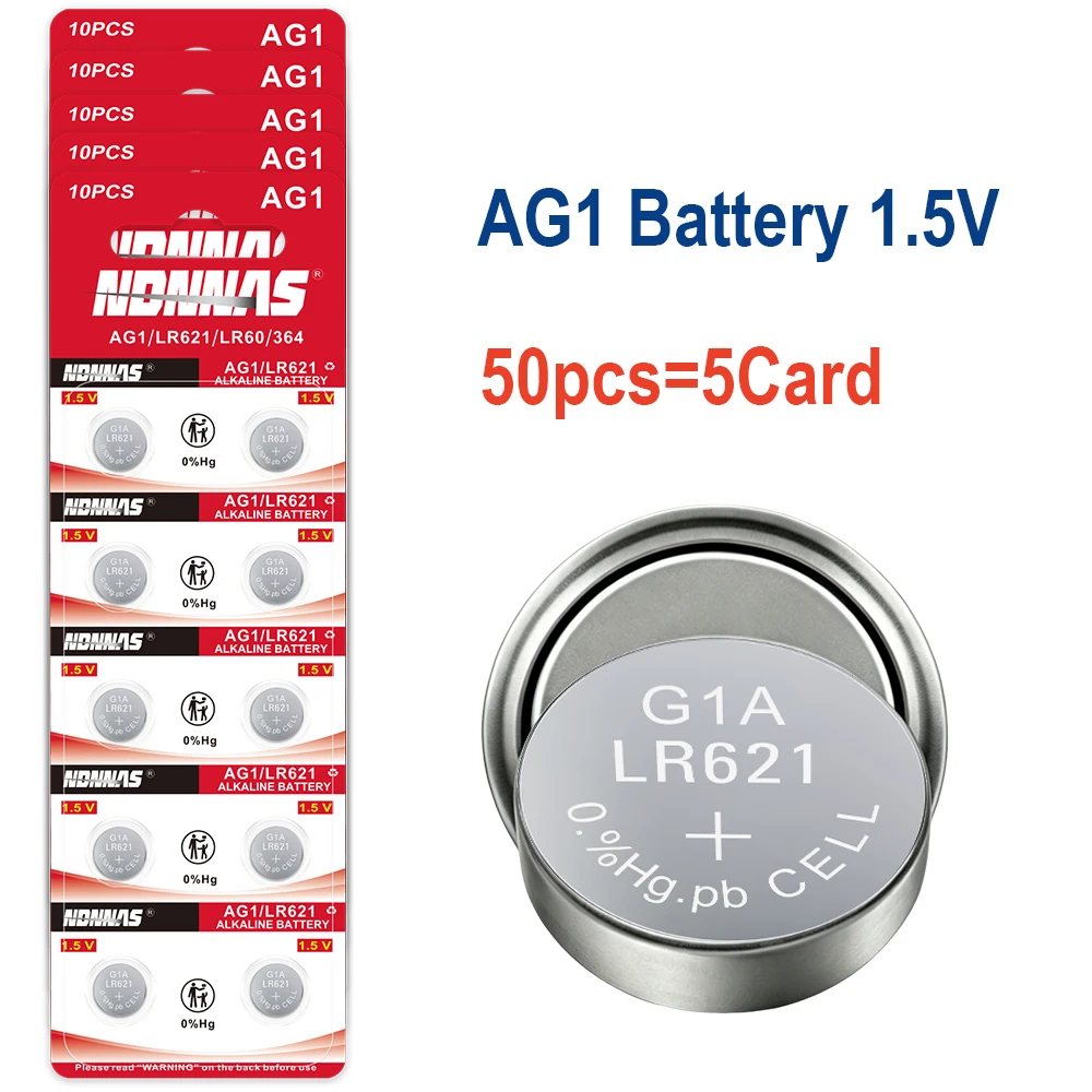 AG1 LR621 364 SR621SW 164 531 SR621 SR60 CX60 1.55V Alkaline Button Battery For Watch Car Key Remote Toy Coin Cell