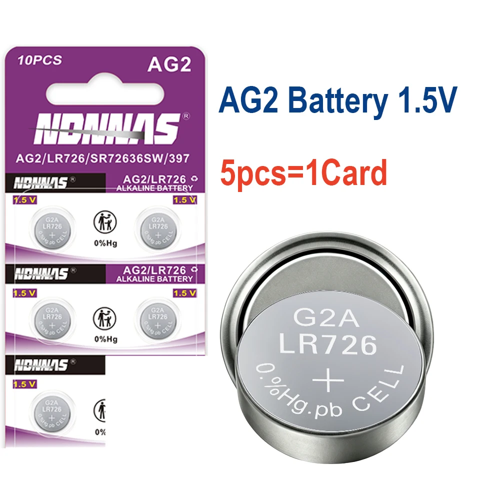 2-100PCS 1.55V AG2 Alkaline Button Battery LR726 397 396A SR726 SR726SW LR59 SR59 396 Coin Cell For Watch Toys Remote Electronic