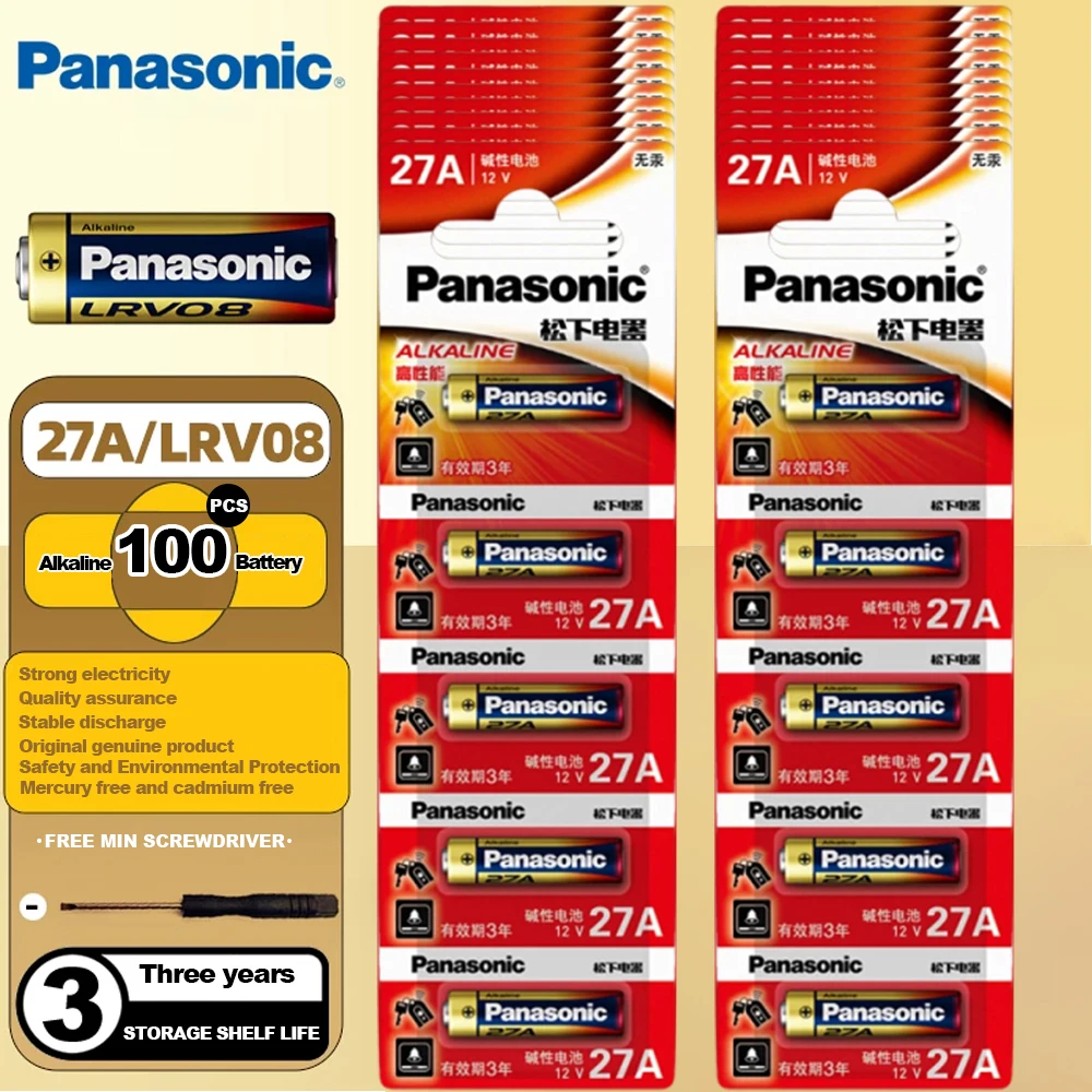Panasonic 23A 27A 12V Alkaline Battery A23 A27 23GA A23S E23A MN21 V23GA GP23A LRV08 L1028 Long Lasting Leakproof Battery For Do