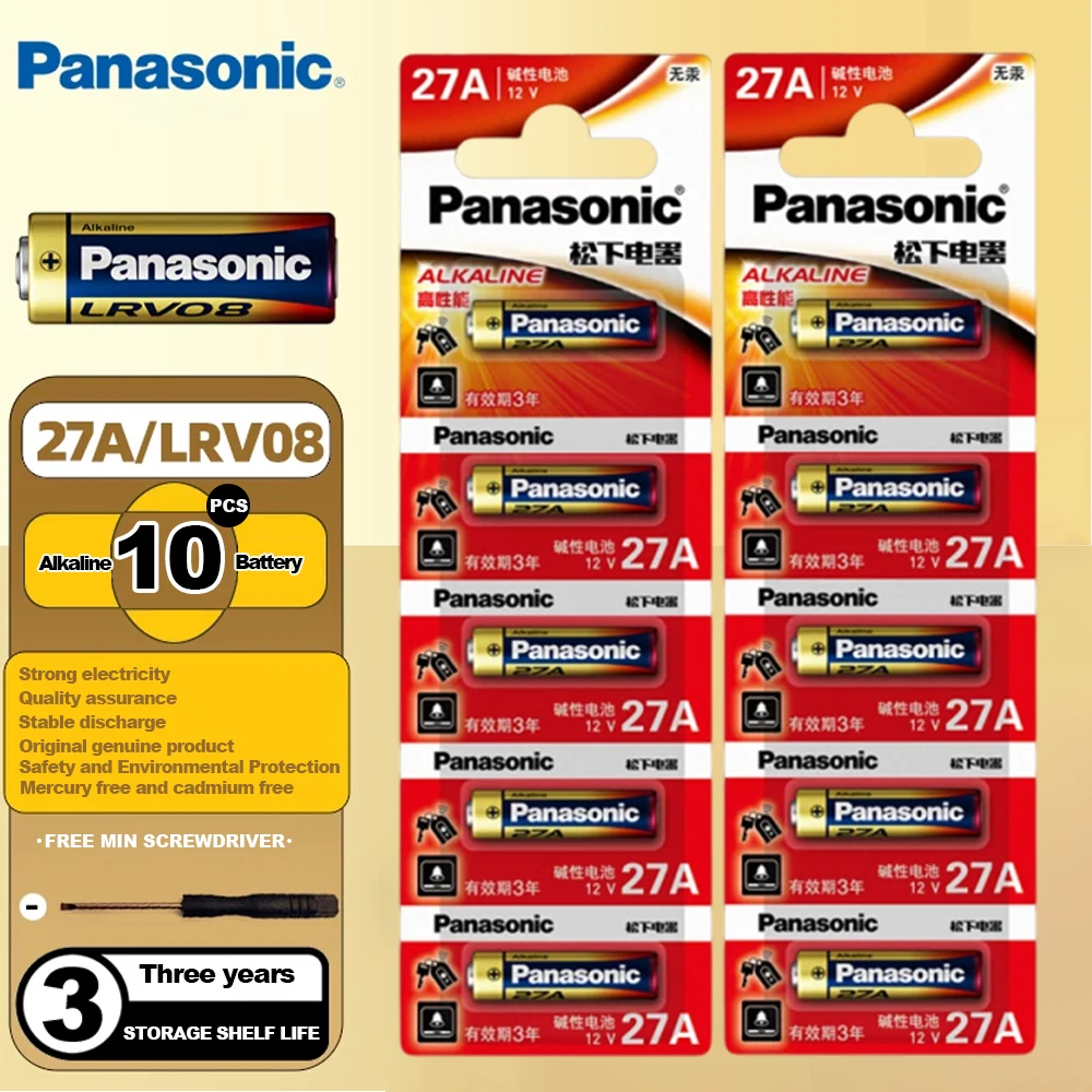 Panasonic 23A 27A 12V Alkaline Battery A23 A27 23GA A23S E23A MN21 V23GA GP23A LRV08 L1028 Long Lasting Leakproof Battery For Do