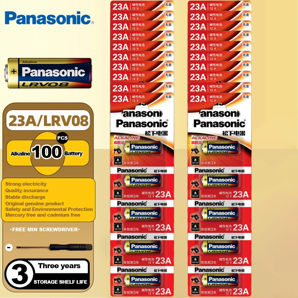 Panasonic 23A 27A 12V Alkaline Battery A23 A27 23GA A23S E23A MN21 V23GA GP23A LRV08 L1028 Long Lasting Leakproof Battery For Do