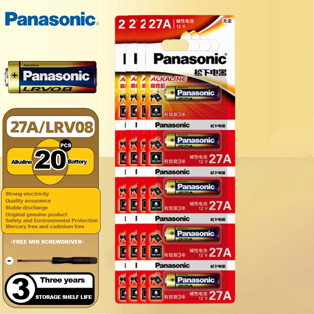 Panasonic 23A 27A 12V Alkaline Battery A23 A27 23GA A23S E23A MN21 V23GA GP23A LRV08 L1028 Long Lasting Leakproof Battery For Do