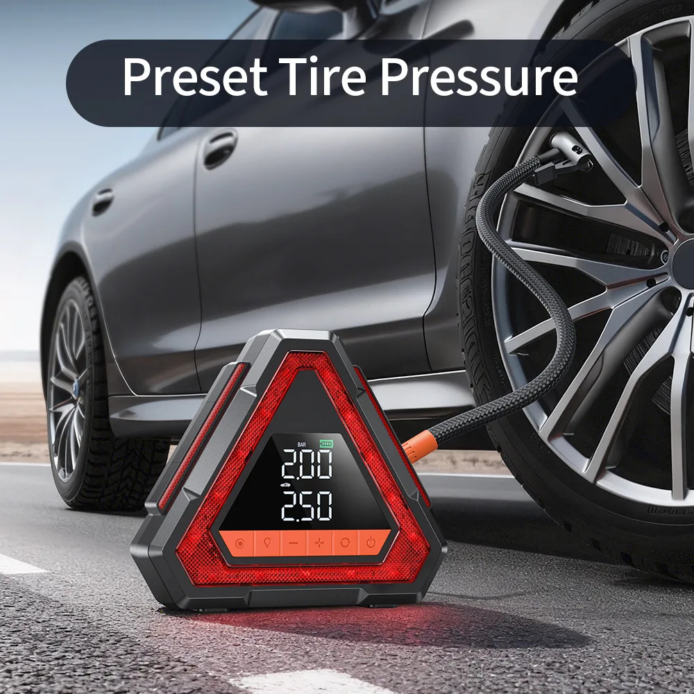 Portable 12V Vehicle Jump Starter Power Bank with Air Pump Car Battery Booster Emergency Car Ignition Starting Device