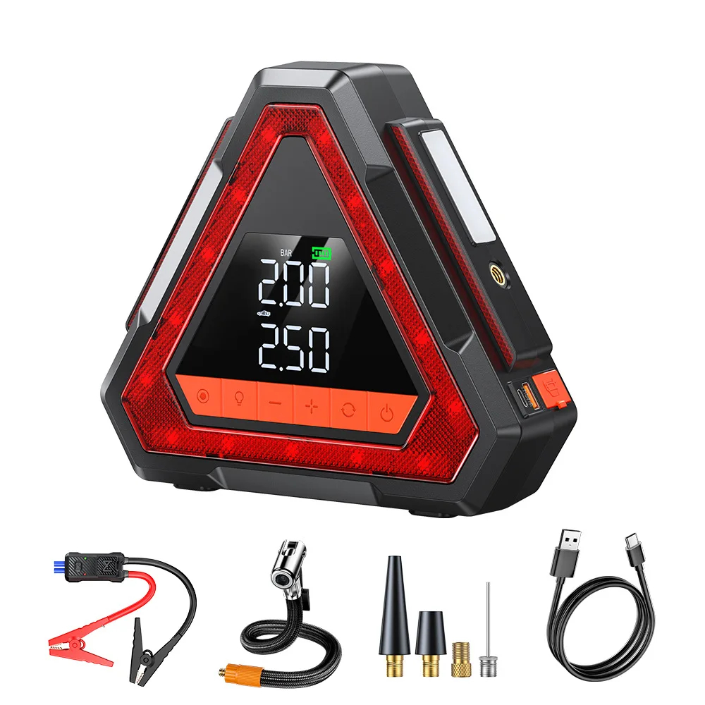 Portable 12V Vehicle Jump Starter Power Bank with Air Pump Car Battery Booster Emergency Car Ignition Starting Device