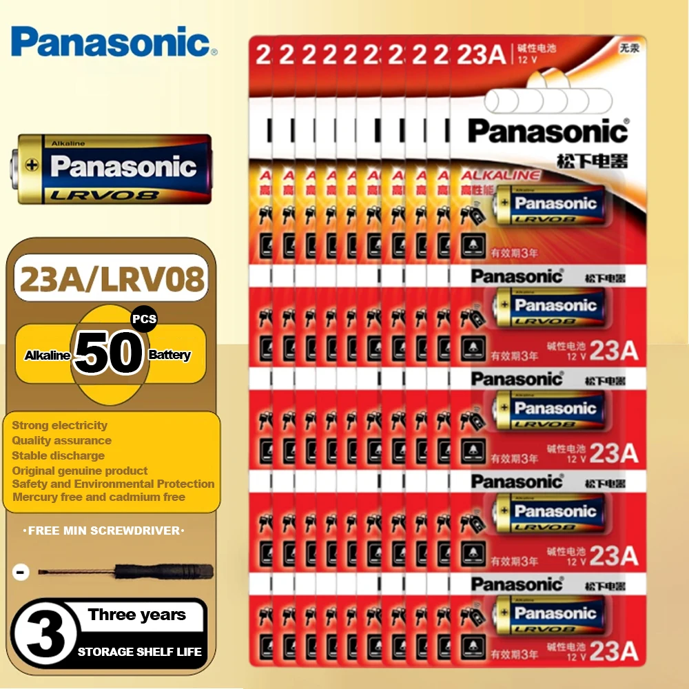 Panasonic 23A 27A 12V Alkaline Battery A23 A27 23GA A23S E23A MN21 V23GA GP23A LRV08 L1028 Long Lasting Leakproof Battery For Do