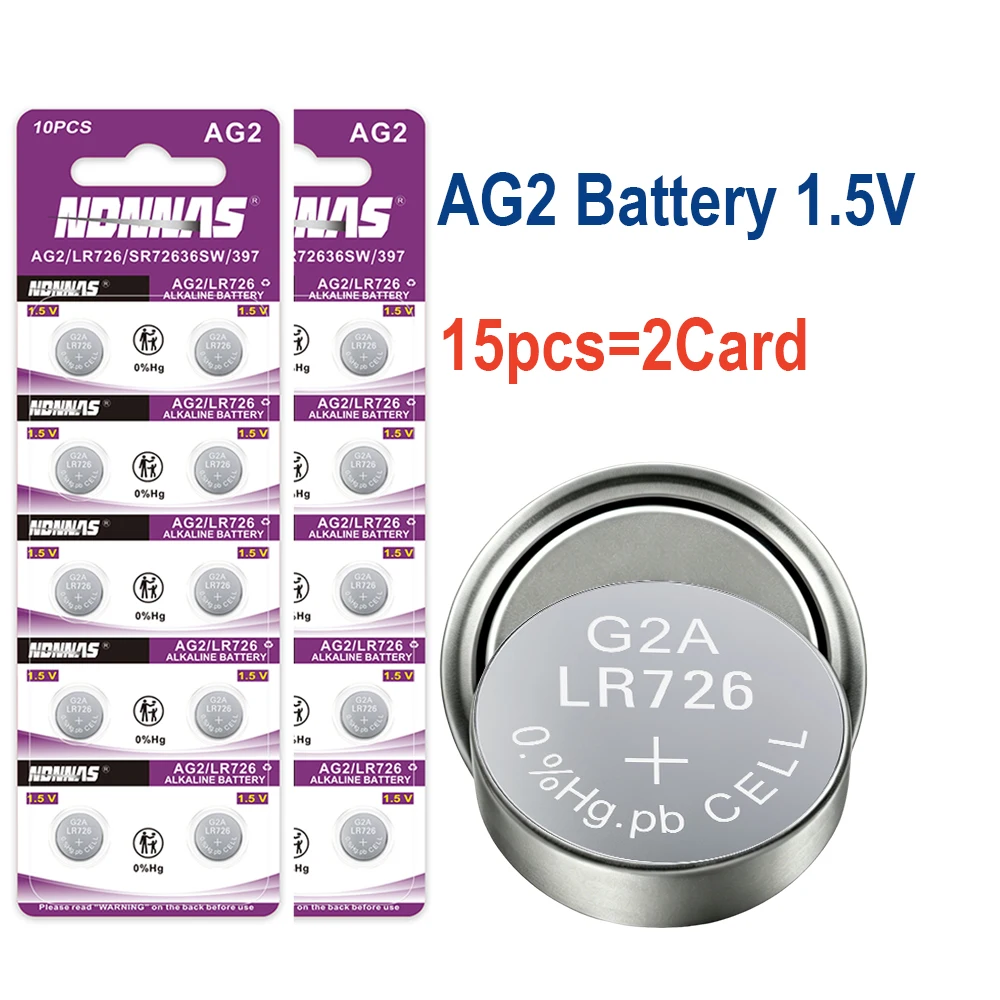 2-100PCS 1.55V AG2 Alkaline Button Battery LR726 397 396A SR726 SR726SW LR59 SR59 396 Coin Cell For Watch Toys Remote Electronic