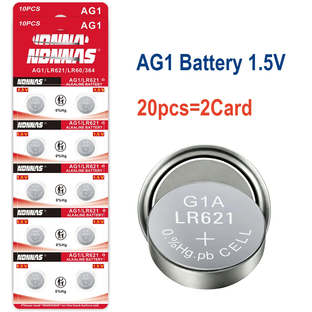 AG1 LR621 364 SR621SW 164 531 SR621 SR60 CX60 1.55V Alkaline Button Battery For Watch Car Key Remote Toy Coin Cell