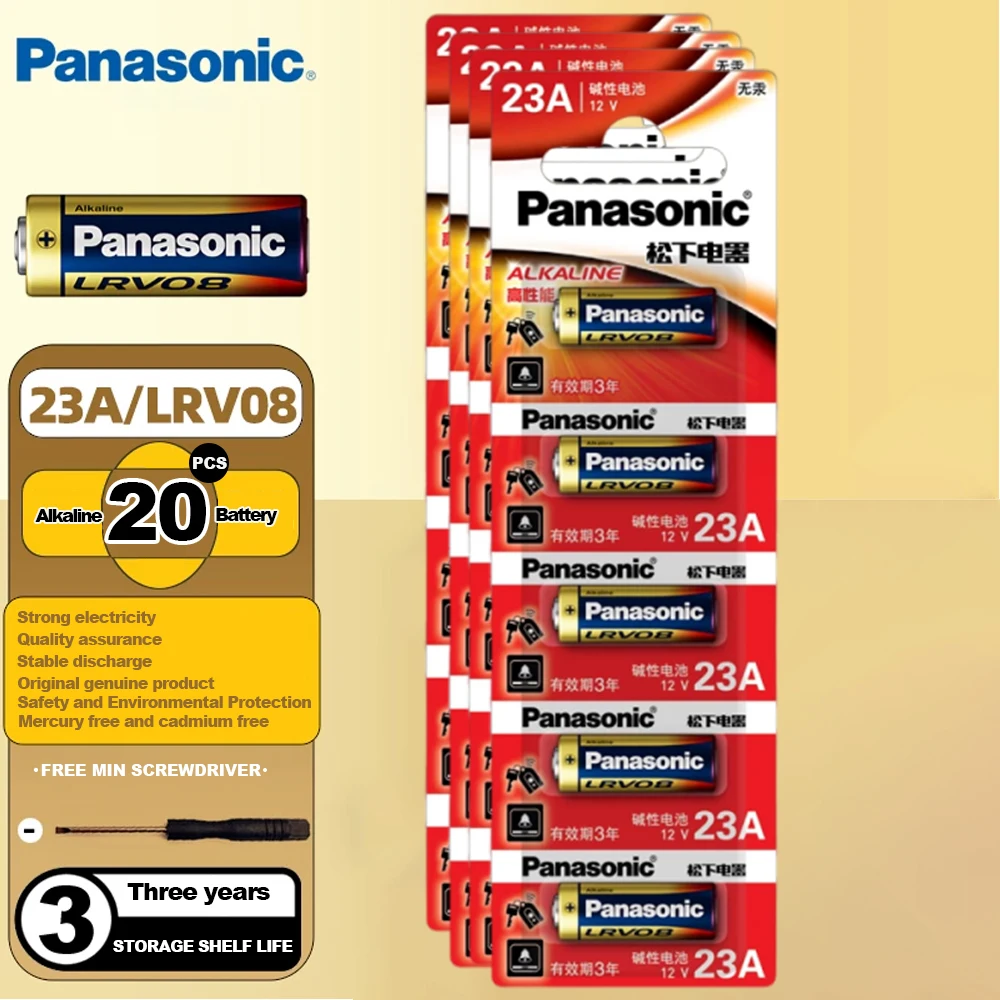 Panasonic 23A 27A 12V Alkaline Battery A23 A27 23GA A23S E23A MN21 V23GA GP23A LRV08 L1028 Long Lasting Leakproof Battery For Do
