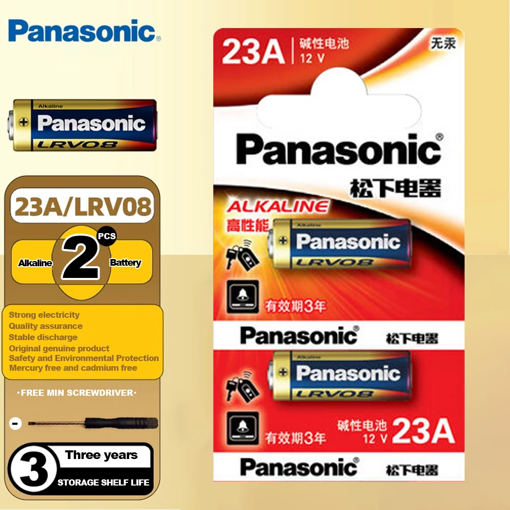 Panasonic 23A 27A 12V Alkaline Battery A23 A27 23GA A23S E23A MN21 V23GA GP23A LRV08 L1028 Long Lasting Leakproof Battery For Do
