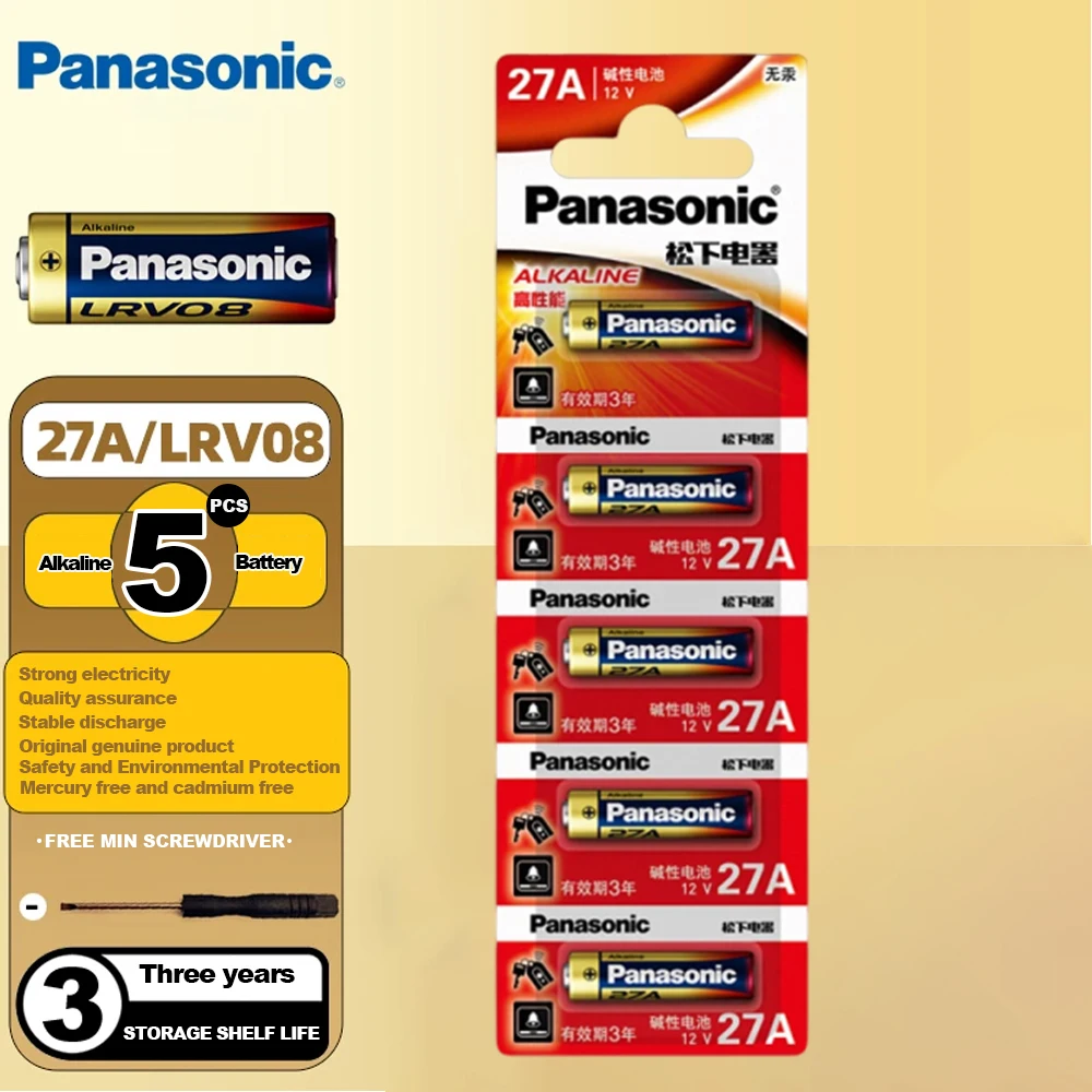 Panasonic 23A 27A 12V Alkaline Battery A23 A27 23GA A23S E23A MN21 V23GA GP23A LRV08 L1028 Long Lasting Leakproof Battery For Do