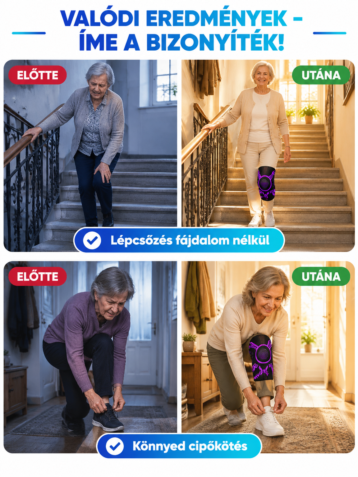 👍Bionikus Tárcsás Térdrögzítő – Csúszásmentes Ízületi Támasztó Gélpárnával – Lélegző Tehermentesítő Térdszorító Időseknek és Sportolóknak