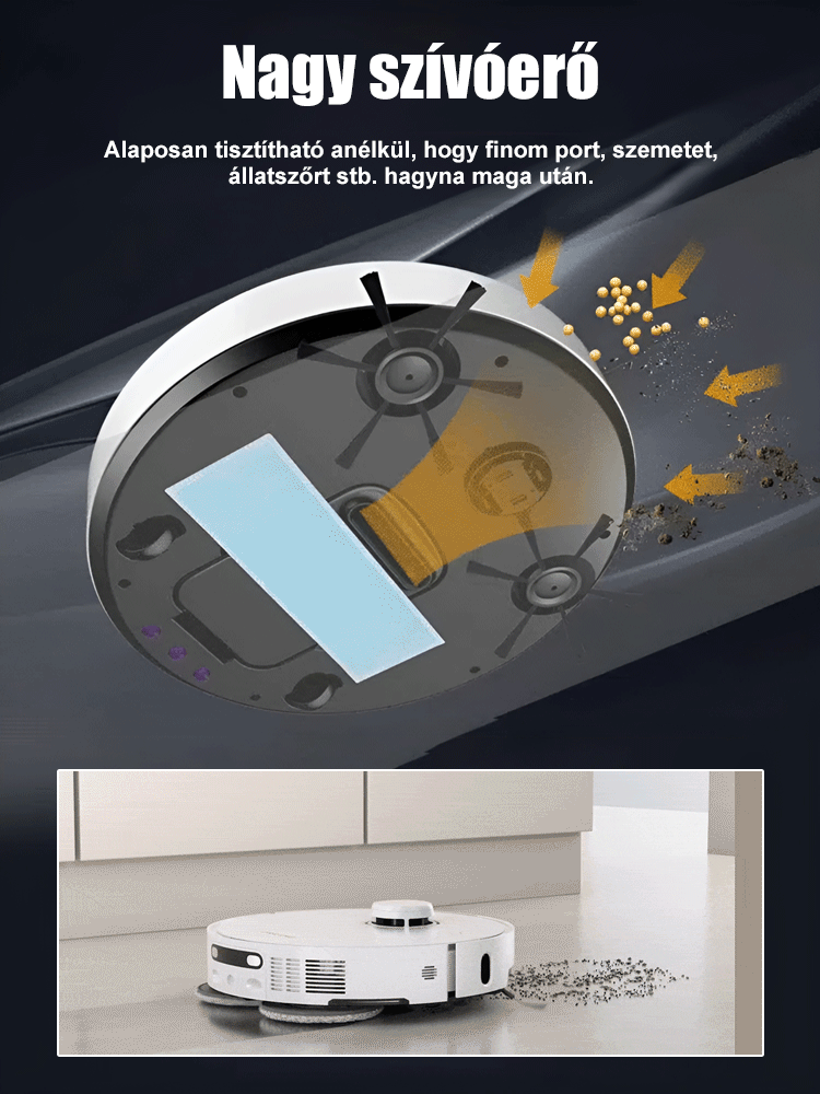 👍Intelligens 3 az 1-ben robotporszívó, automatikus takarítás és felmosás egyben!