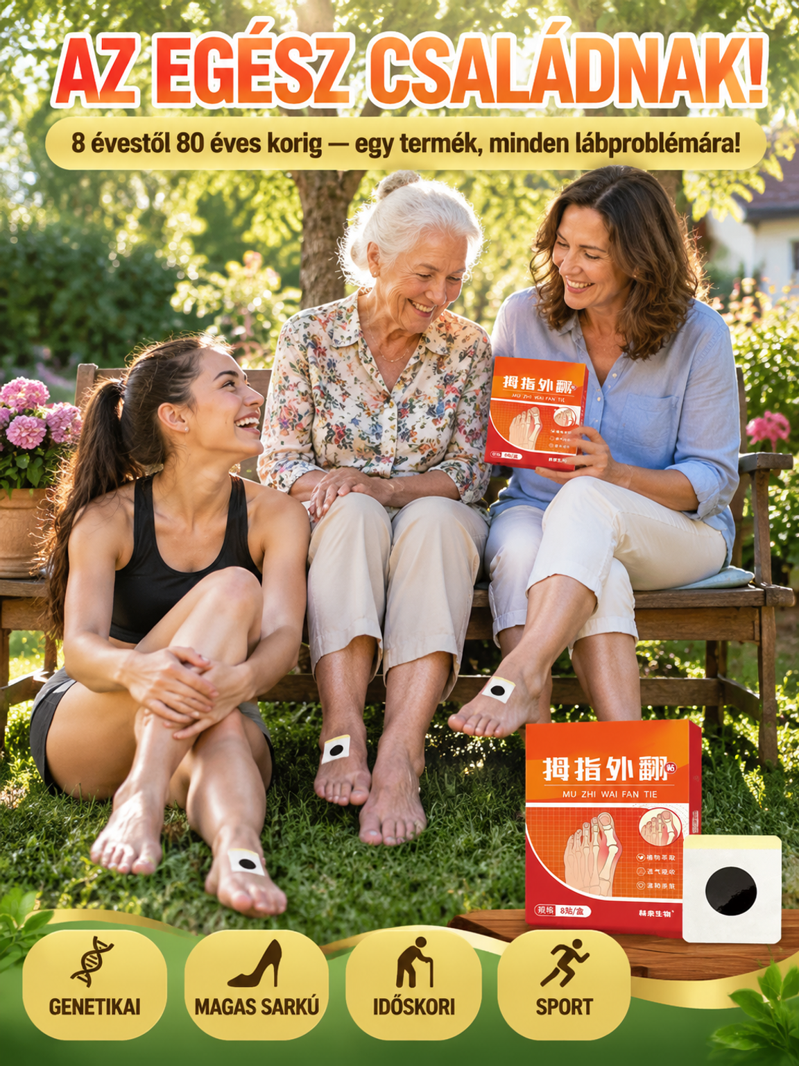 👍Prémium Gyógynövényes Bütyök Tapasz – Láthatatlan Védelem és Kényelem Minden Lépésnél