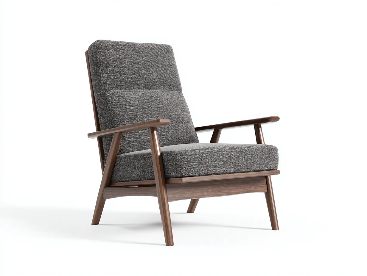 Poltrona 78×88×98 cm - tessuto grigio scuro - design retrò per soggiorno-Mimonzidecor