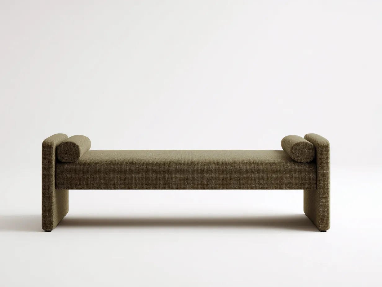 Panca da camera da letto 180×45×48 cm - tessuto marrone - stile moderno minimalista-Mimonzidecor