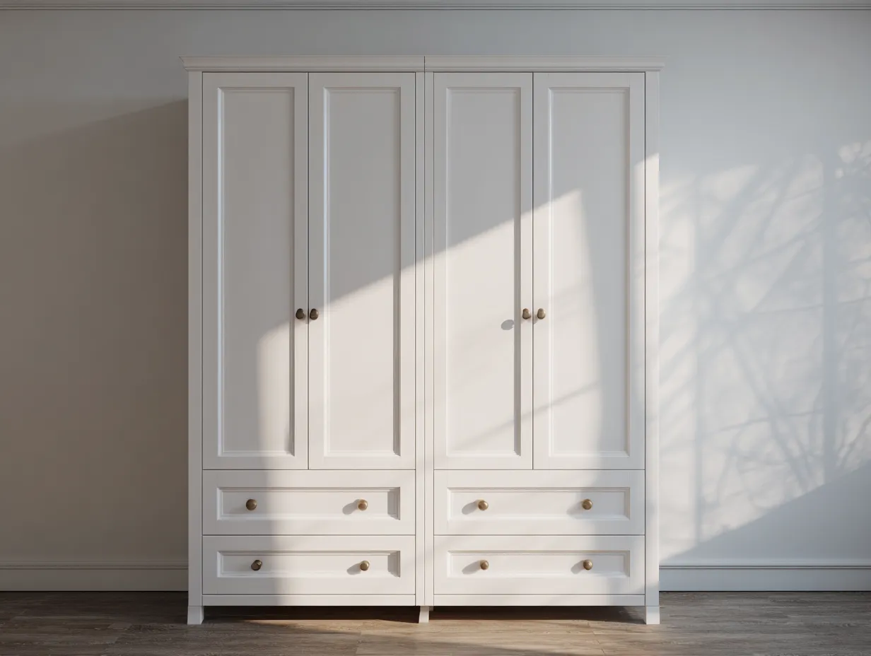 Armadio 120×55×190 cm - bianco - design moderno per camera da letto con ante e cassetti-Mimonzidecor
