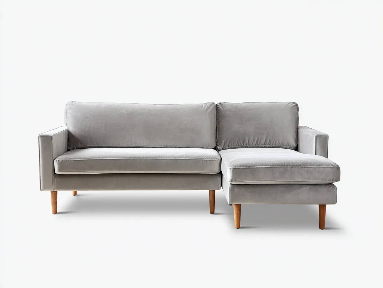Divano 275×170×85 cm - tessuto grigio - design contemporaneo per soggiorno-Mimonzidecor
