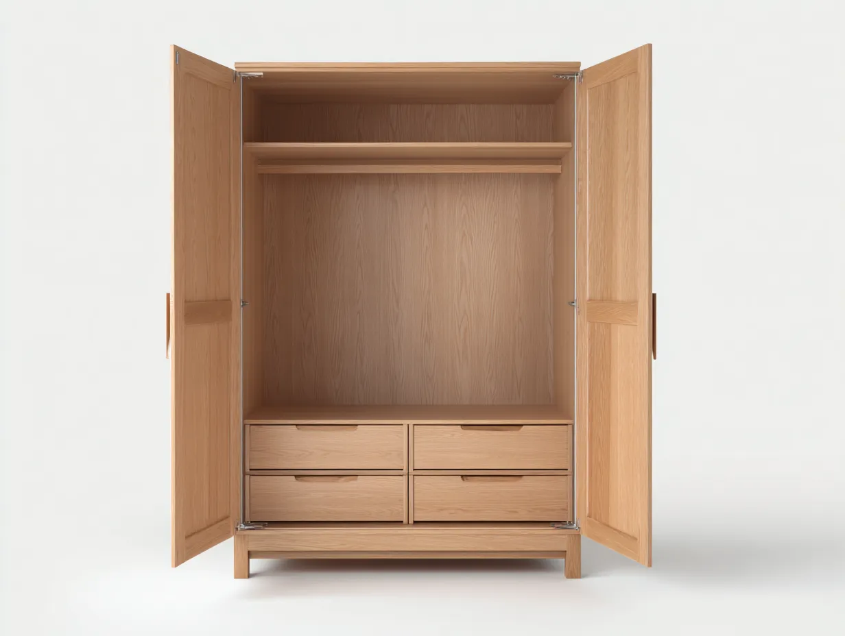 Camera Da Letto Armadio bianco 240x60x220 cm stile classico con ante eleganti-Mimonzidecor