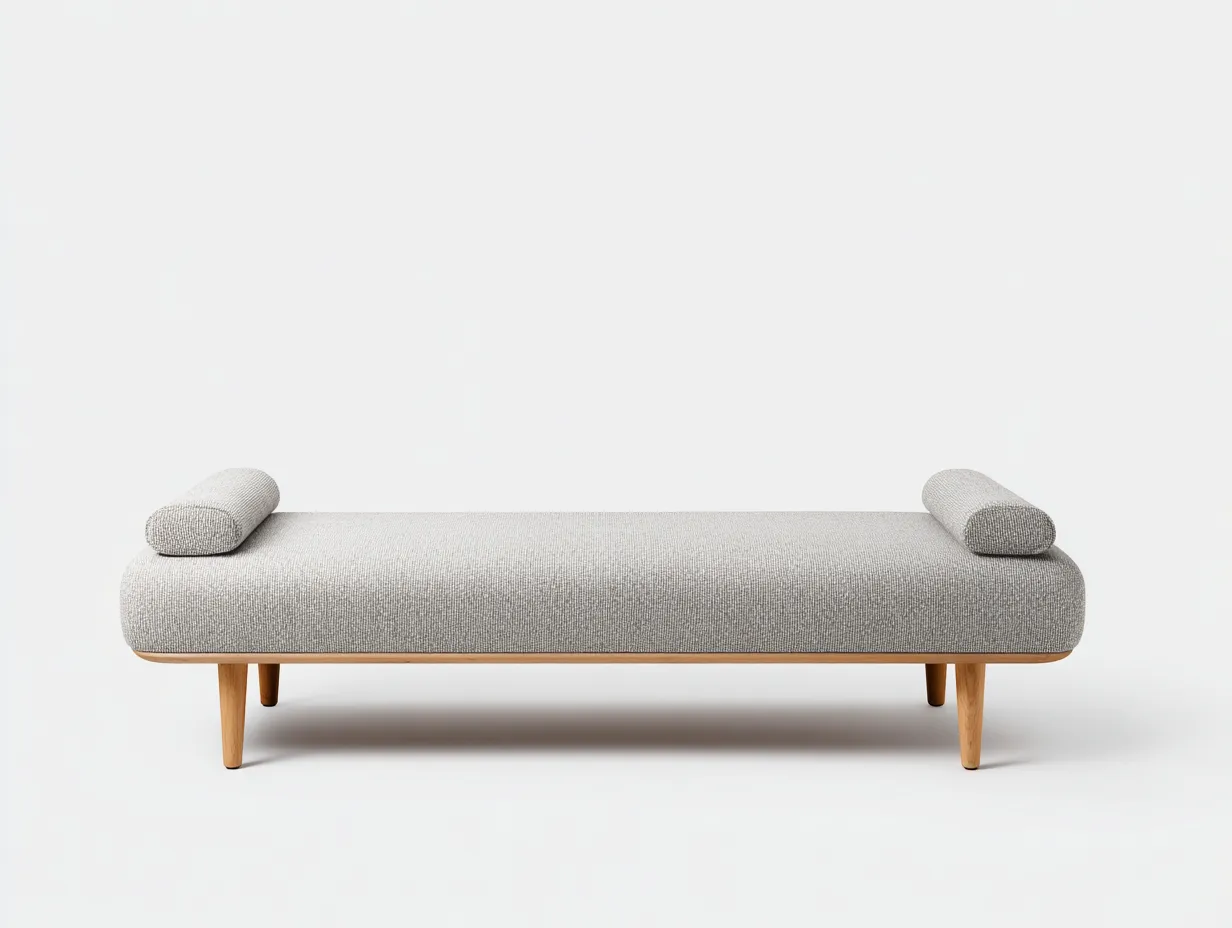 Panca da camera da letto 180×45×45 cm - tessuto grigio chiaro - stile moderno minimalista-Mimonzidecor