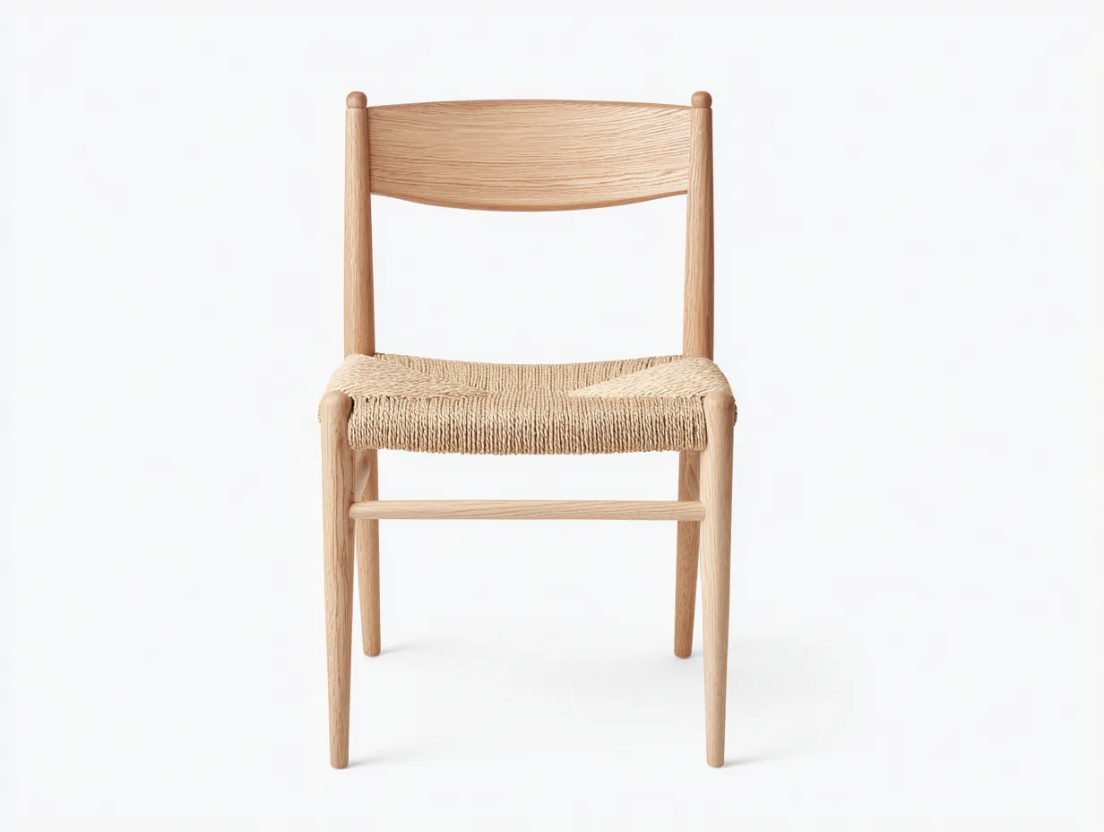 All'Aperto Sedia Da Pranzo in rovere naturale 56x52x82 cm stile nordico con seduta intrecciata-Mimonzidecor