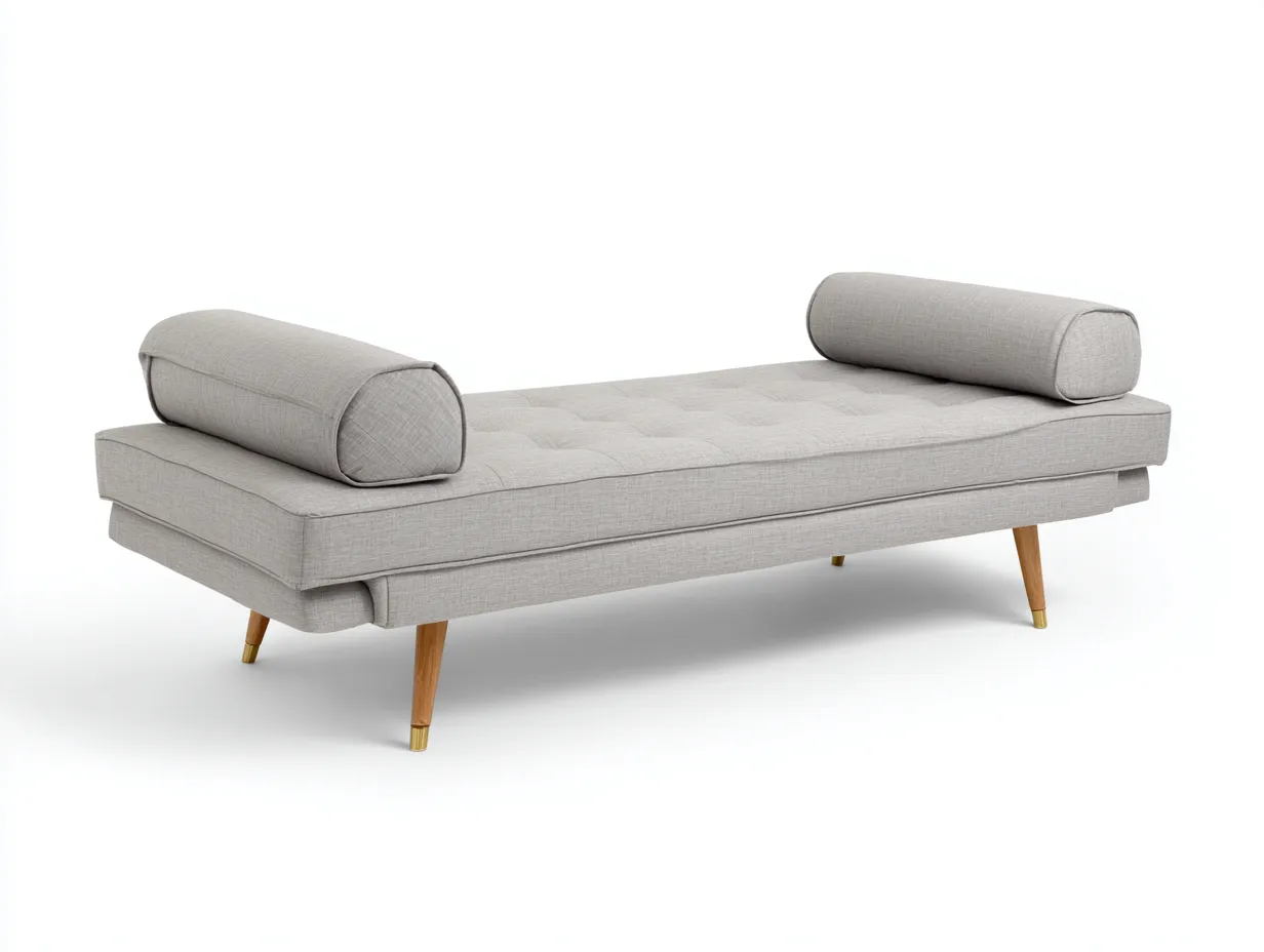 Camera Da Letto Panca imbottita grigio chiaro 170x50x45 cm stile nordico con struttura in legno-Mimonzidecor