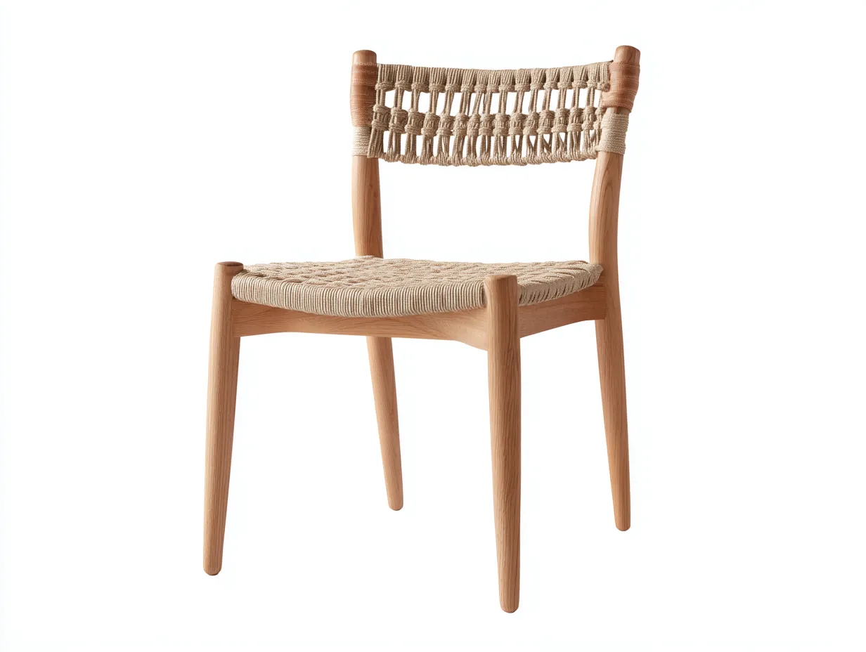 Sedia Da Pranzo 54×57×76 cm - legno chiaro/beige - design intrecciato per esterno-Mimonzidecor