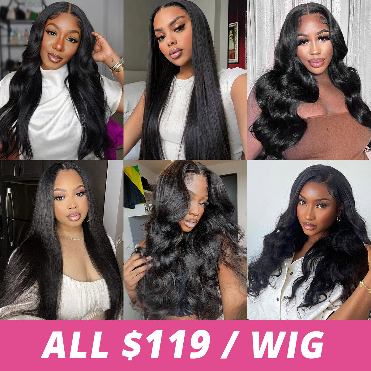 [Allove Mid-Year Insane Sale] $119 For 5x5 13x4 Lace Human Hair Wigs 13x6 Transparent HD Lace Frontal Wig - AlloveHair