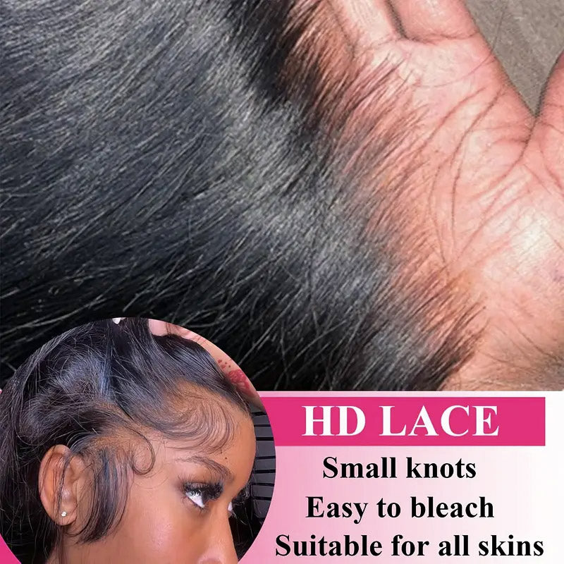 [30'' = $165.99 - No Code Needed] 13x6 HD Lace Front Wig Virgin Straight Human Hair Ready to Go Glueless Wig - AlloveHair