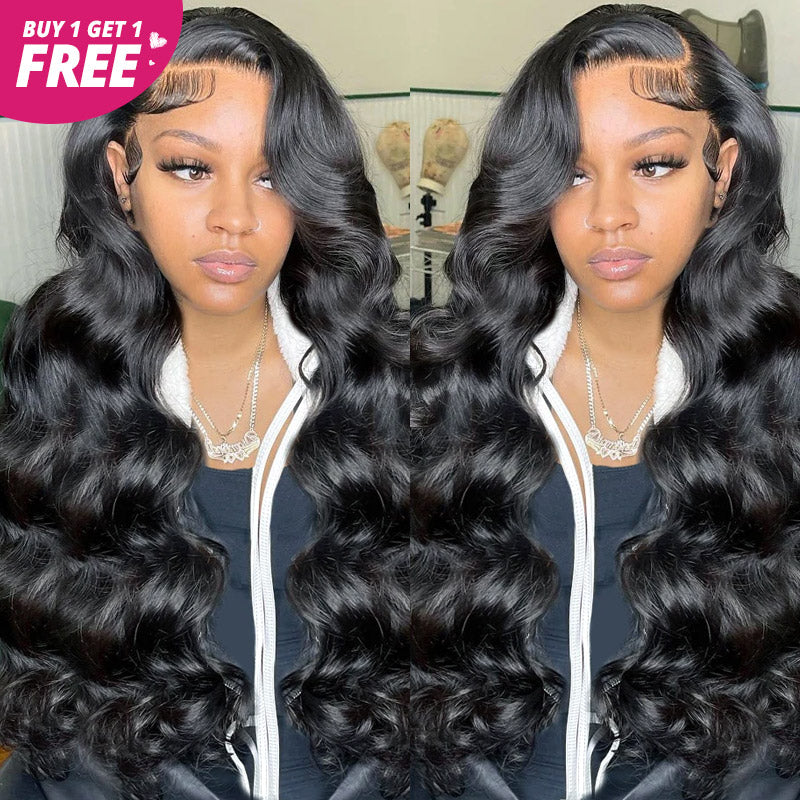 [Allove Bogo Free] 360 Lace Frontal Body Wave Wig Undetectable Transparent Lace Frontal Human Hair Wigs For Women - AlloveHair