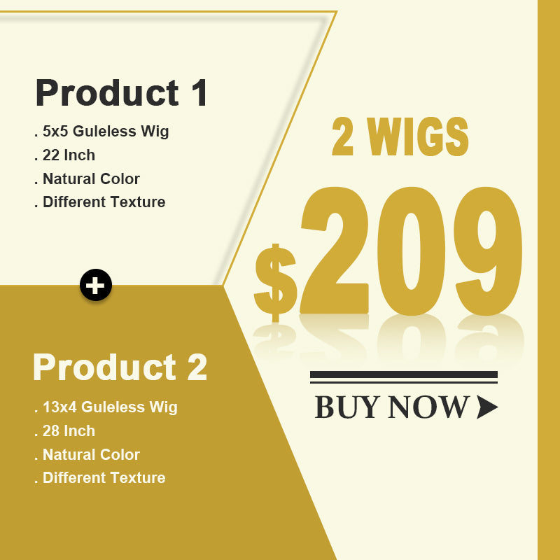 2 Wigs = $209 | 5x5 Glueless Wig 22'' Pre Everything and 13x4 Wear to Go Lace Front Wigs 28'' - AlloveHair