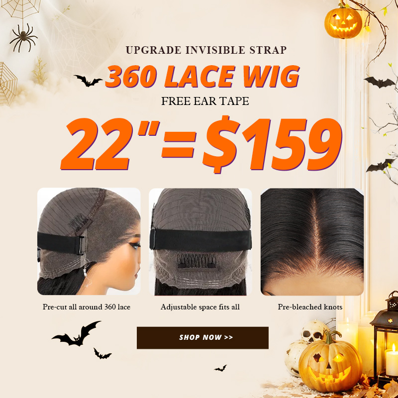22'' = $159 Allove New Invisi-Drawstring Snug Fit 360 Lace Frontal Pre-Cut & Pre-Bleached Ready To Wear Human Hair Wig
