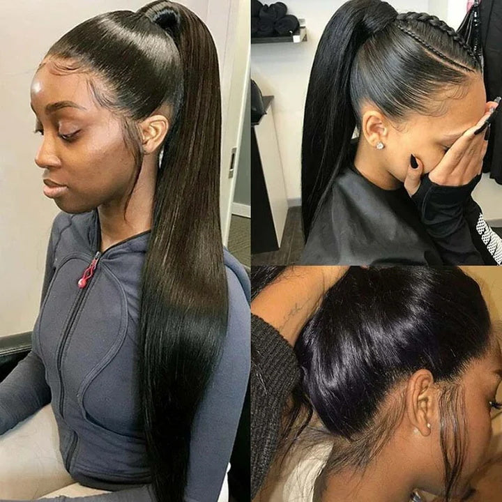 Allove Hair 360 Lace Front Human Hair Wigs Straight/Body Wave 180% Wig Pre Plucked With Baby Hair