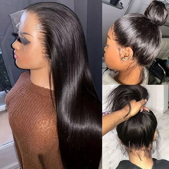 Allove Hair 360 Lace Front Human Hair Wigs Straight/Body Wave 180% Wig Pre Plucked With Baby Hair
