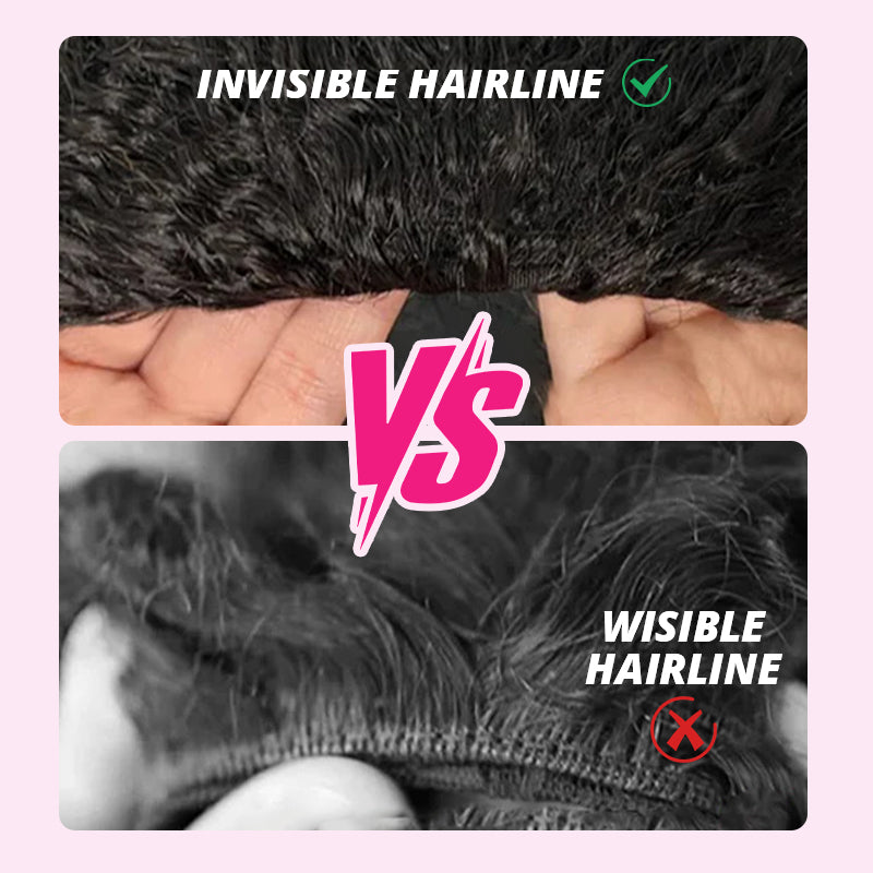 【3 IN 1 HALF WIG】Allove Water Wave Flip Over Human Hair Wigs With Drawstring Invisi Hairline Beginner Friendly Glueless Wig - AlloveHair