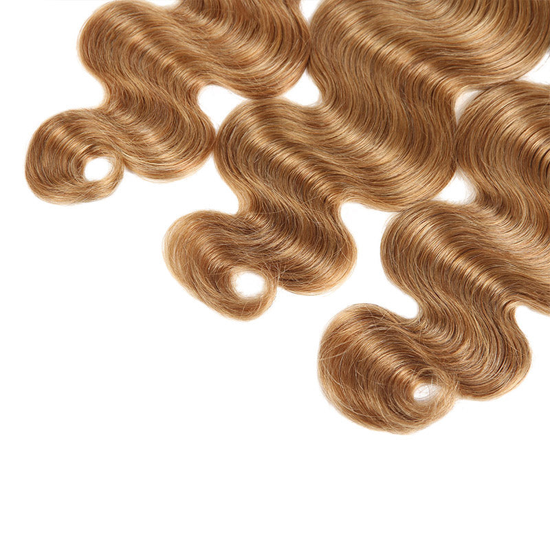 Allove Hair  Ombre 27# Body Wave Human Hair 3 Bundles With Lace Closure : ALLOVEHAIR