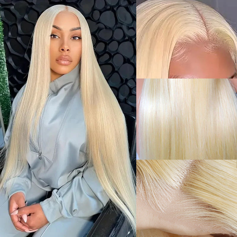 Bleached Knots Ready To Wear Wig | Glueless 30 Inch 613 Blonde 13x4 HD Lace Front Wigs Bone Straight Hair - AlloveHair