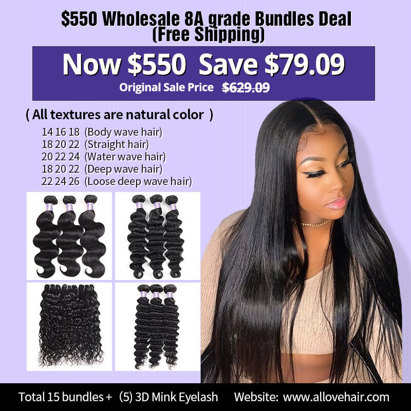 【Wholesale Bundles Deal】$550 15 Bundles Mix Textures Human Hair Deals - AlloveHair