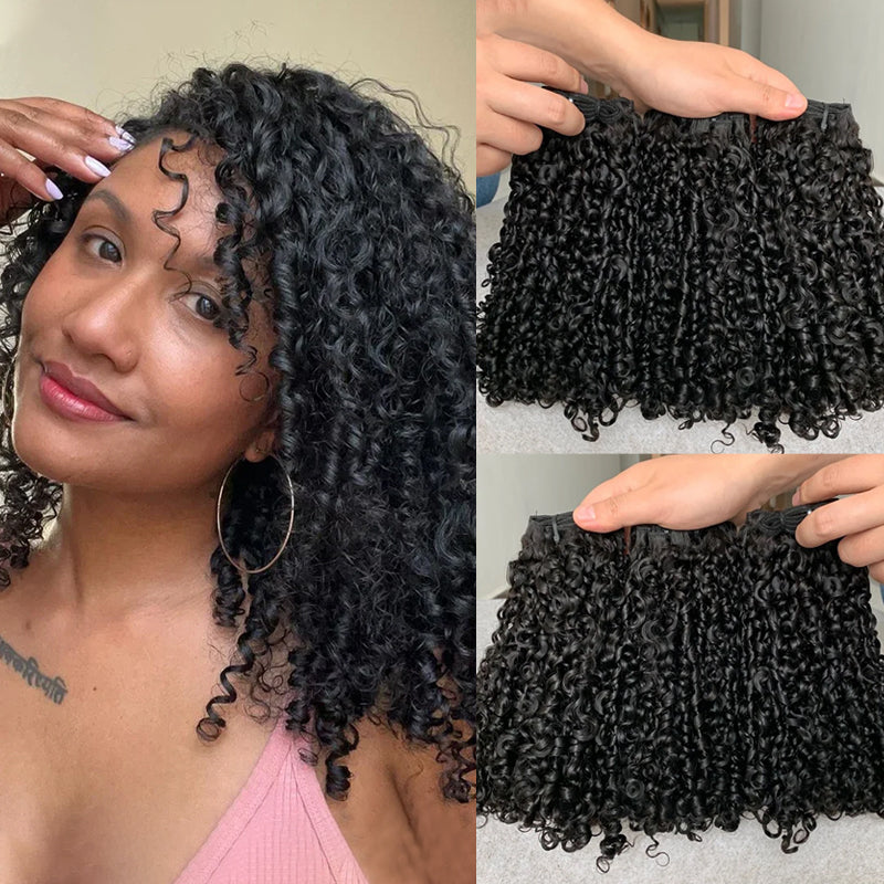 Allove 12A Burmese Pixie Curly Raw Human Hair 1/3/4 Bundles Pixie Curls Human Hair Extensions - AlloveHair