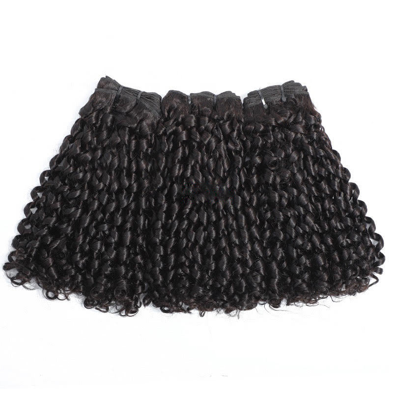 Allove 12A Burmese Pixie Curly Raw Human Hair 1/3/4 Bundles Pixie Curls Human Hair Extensions - AlloveHair